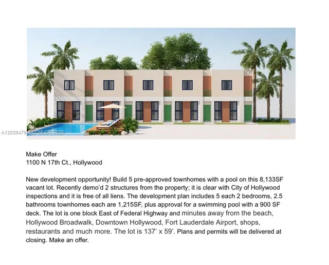 Land at 1100 N 17th Court, Hollywood