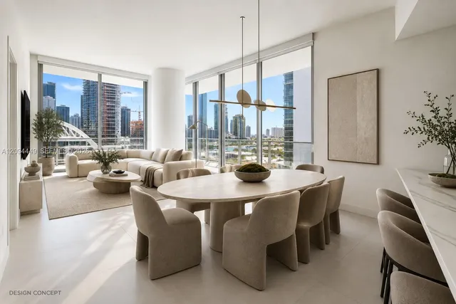 2-bedroom rental at 1400 Biscayne Boulevard #2502, Miami