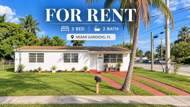 3-bedroom rental at 20620 NW 26TH Court, Miami Gardens